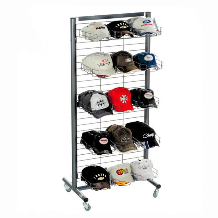 wire hat display shelf stand metal baseball hat display rack for shop