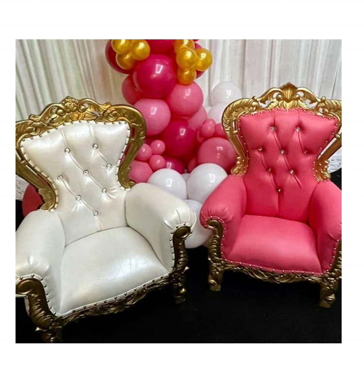 Modern Child Santa Pink Silver Gold King Luxury Throne Chair for Kids