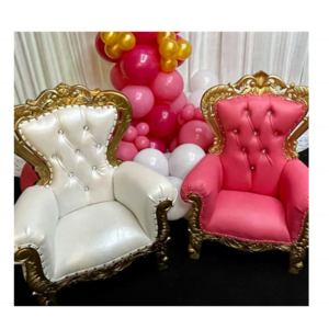 Modern Child Santa Pink Silver Gold King Luxury Throne Chair for Kids