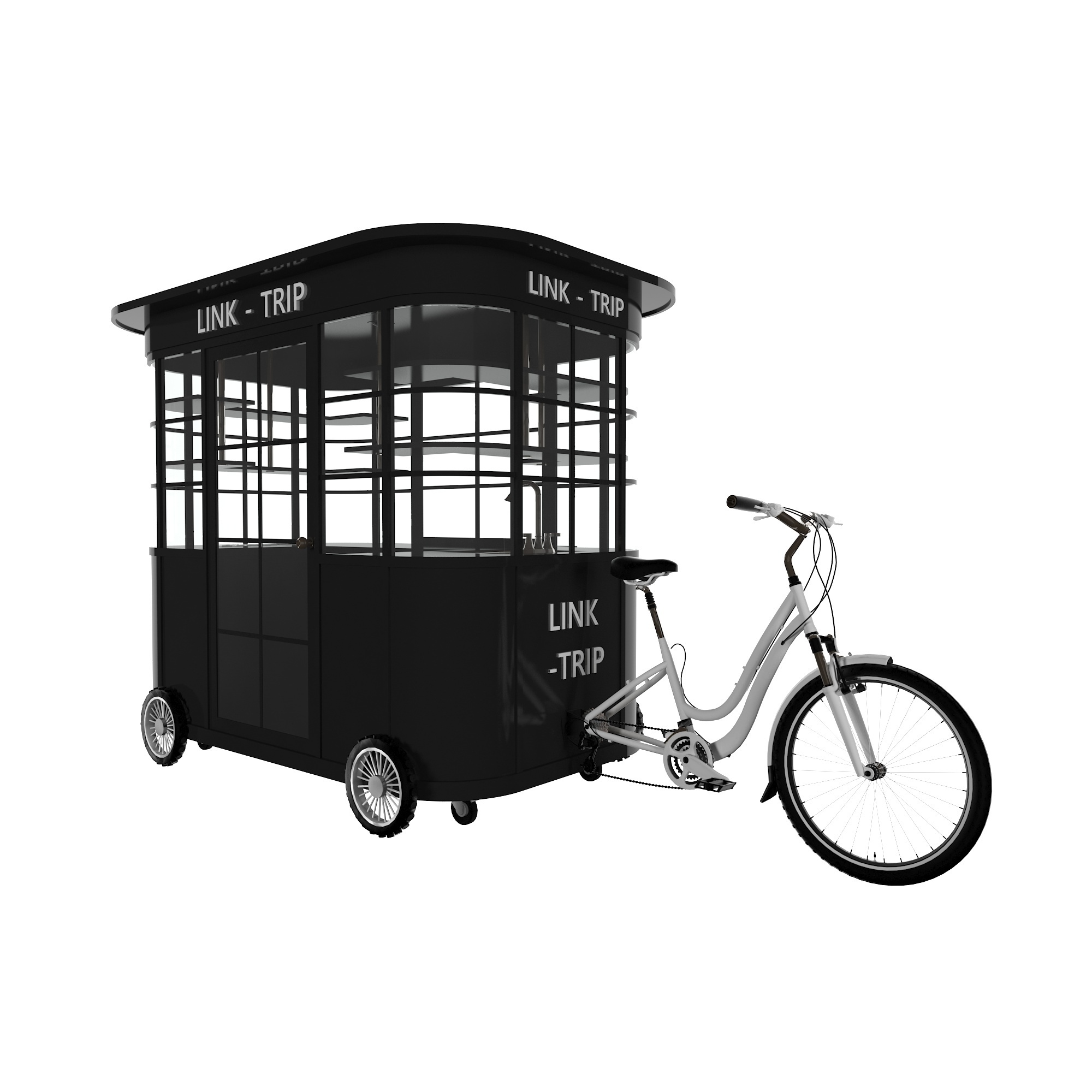 Customize Modern Outdoor Food Kiosk Design Mobile Fast Indian Street Food Cart Tricycle Hot Sale Bike Food Cart