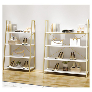 2024 best selling multi-layer display stand four layer gold shoe bag display shelf *