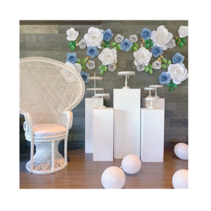 Factory Wholesale Large Square Cylinder Plinth White Acrylic Display Plinth Pedestal for Wedding Decoration