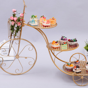 Metal Wedding Dessert Bicycle Cake Display Stand For Party Decoration