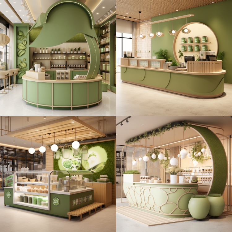 Shopping Mall Marble Milk Tea Equipment Shop Counter Kiosk Bubble Tea Store Interior Design Coffee Store Design