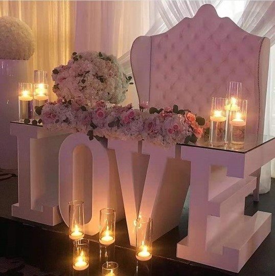 Hot Selling New Style Metal Large Baby Marquee Letter Table For Birthday Party Wedding Love Table