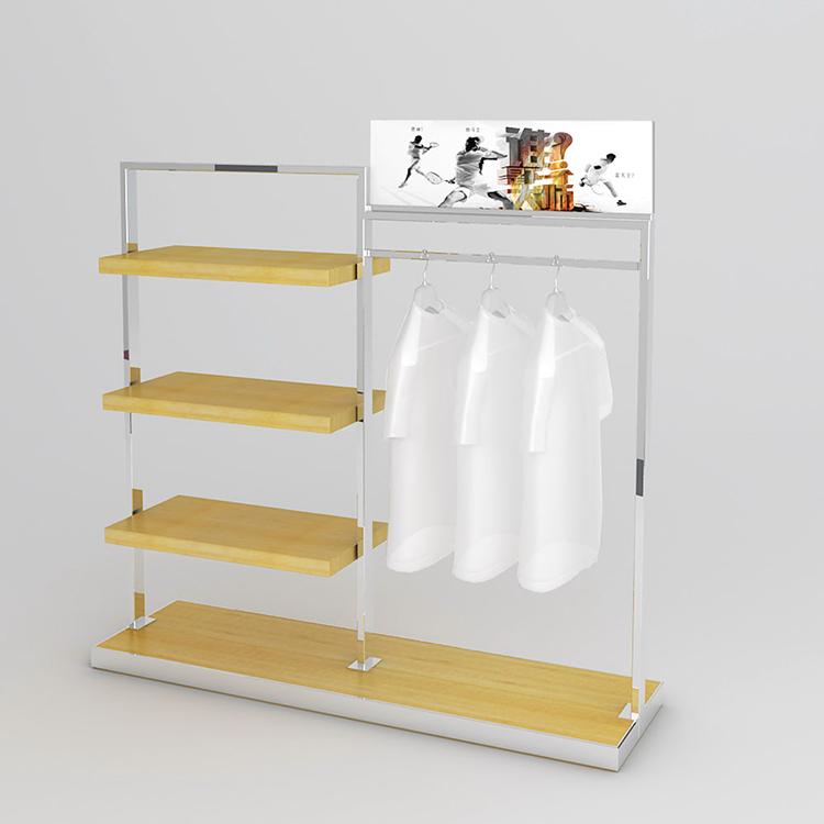 Display Stand Clothes Rack T Shirt,Hanger Jeans Retail Clothing Shop Stand Rack Gold Display