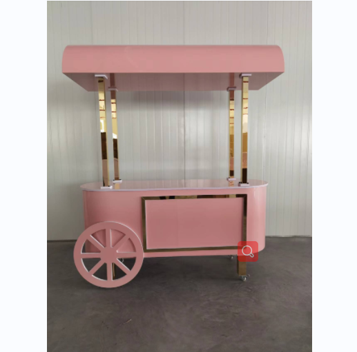 Custom White Gold Black Candy Bar Carts Wooden Birthday Cart Party Event Dessert Cart Wedding