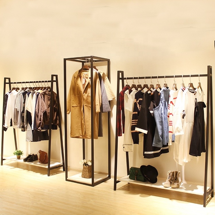 Clothes Shop Metal Garment Hanging Display Shelf Stands Clothes Display Rack