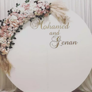 Round Acrylic Backdrop White Acrylic Wedding Board For Events Decoration With Party Balloon