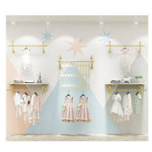 custom high quality new design 4 way children clothes stand,clothing stores hanger display rack for garment shop*