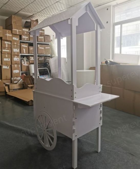 Wholesale Cheap Price Wedding White PVC Candy Cart Party Decoration with Wheels for Parties