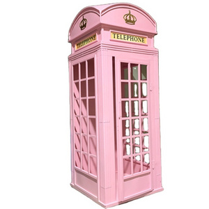 Wedding Event Party Decoration Metal London Telephone Booth Classic phone booth Pink London Telephone Booth for sale