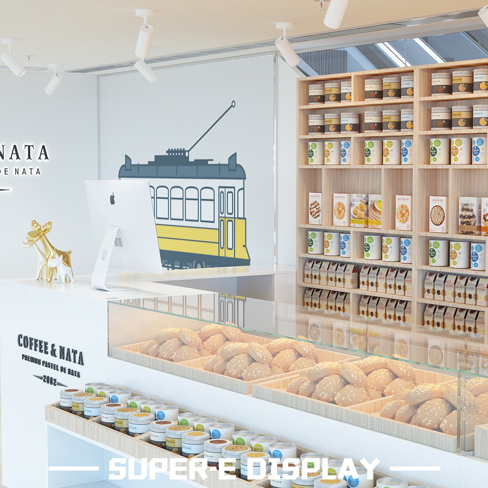 Customized Modern Sweet Food Display Mall Kiosk Stand Candy Shop Interior Design Bakery Cookie Food Store Design