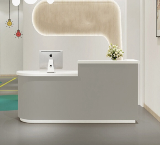 Modern Wood Reception Desk Beauty Salon Office Building Modern Office Reception Desk