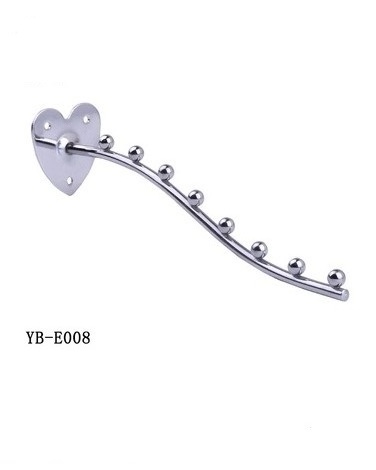 Wholesale wall mounted iron metal display hooks for clothes store hanger hook stainless steel coat