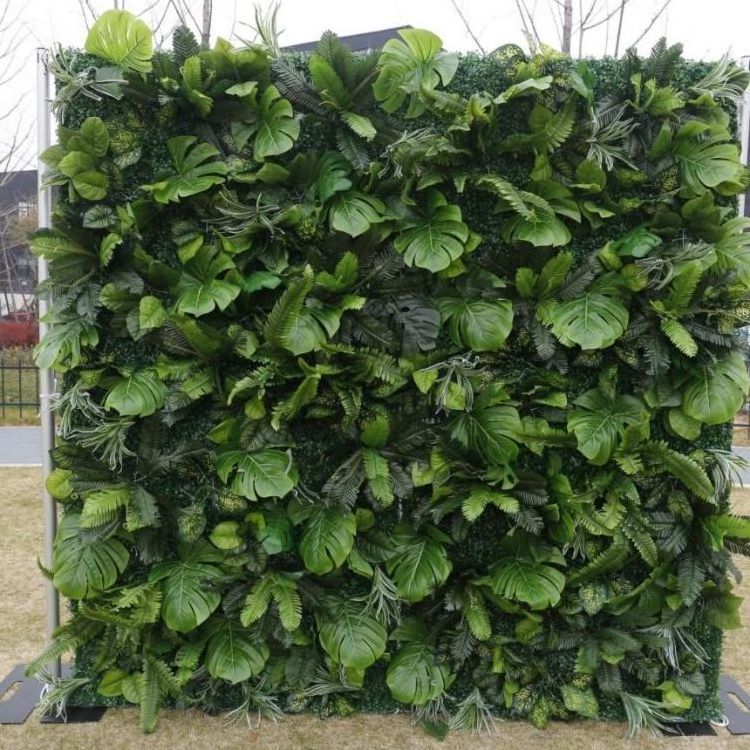 Hot Sale Artificial Green Grass Wall Backdrop green wall system faux artificial green plant leaves grass wall for Wedding Decor