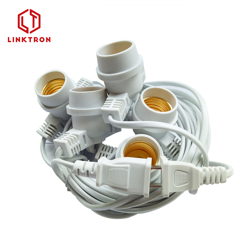 light socket Power Cord Cable E27 Lamp Base Holder Holiday LED string light cable waterproof lamp holder  Lamp Bulb Socket