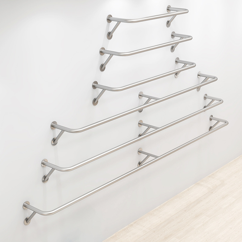 Clothing Store Wall-Mounted Display Rack Stainless Steel Space Saving Side Hanging Clothes Rack