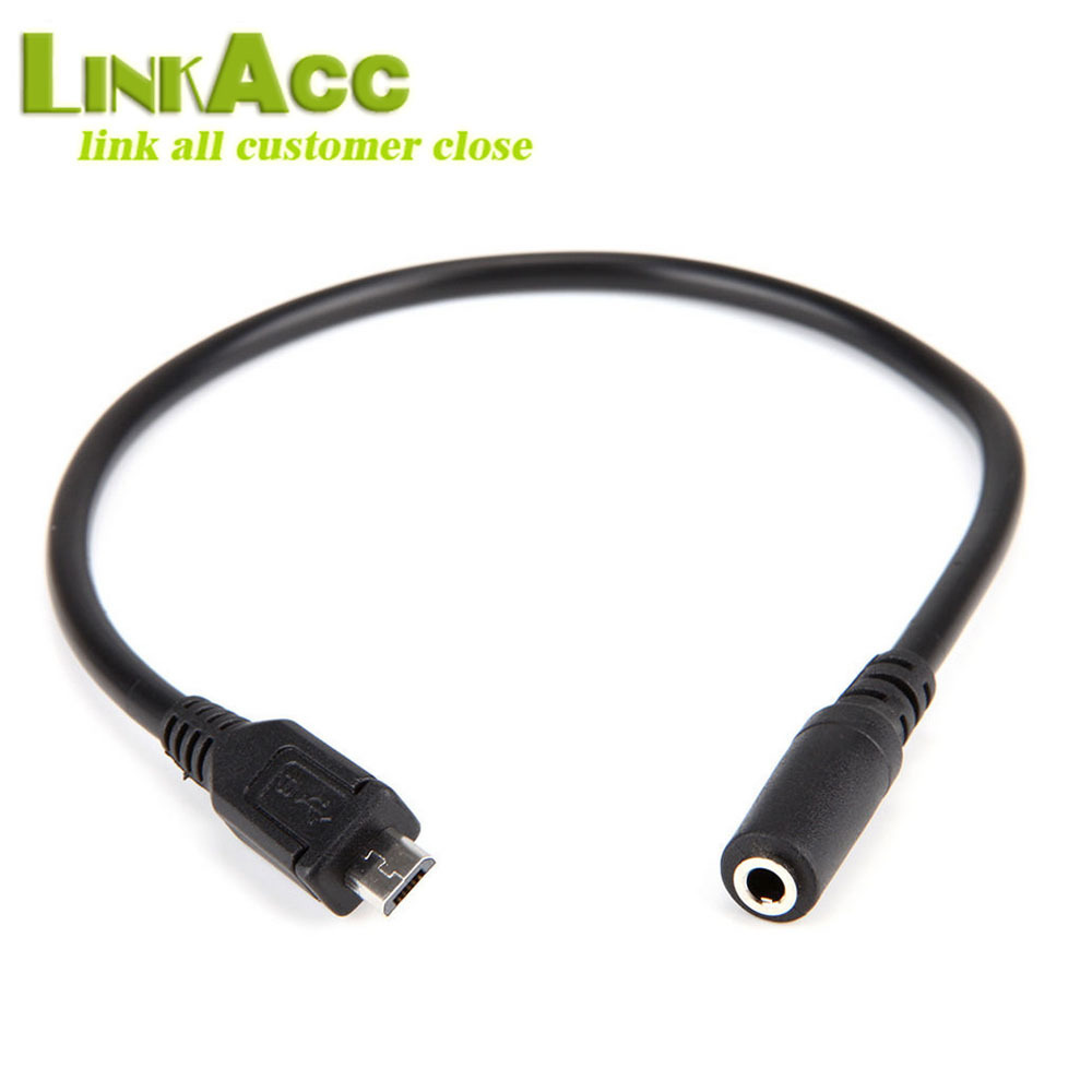 LKCL808 Micro USB B Male 5 Pin to 3.5mm Female 3 Pole Aux Audio Adapter Cable