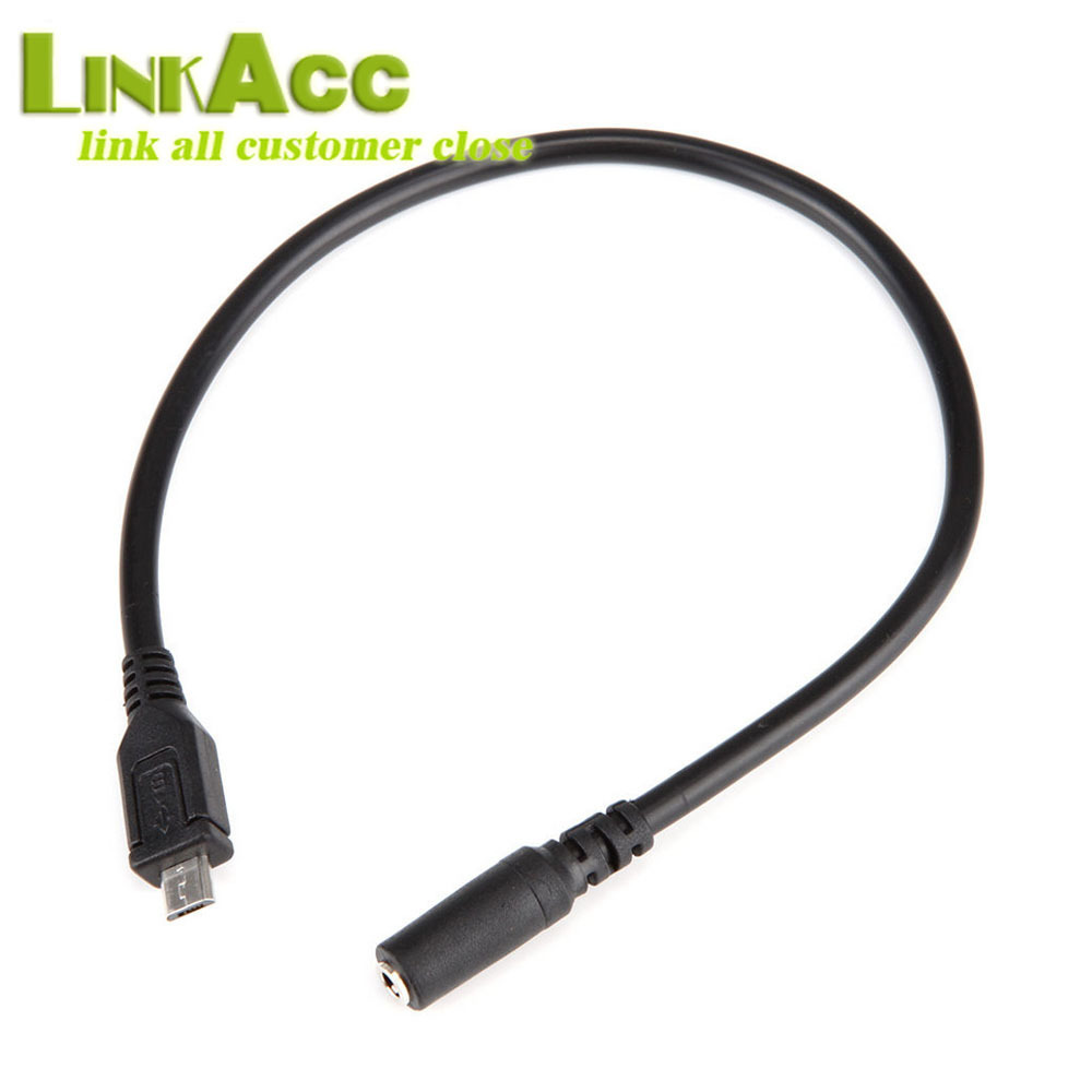 LKCL808 Micro USB B Male 5 Pin to 3.5mm Female 3 Pole Aux Audio Adapter Cable