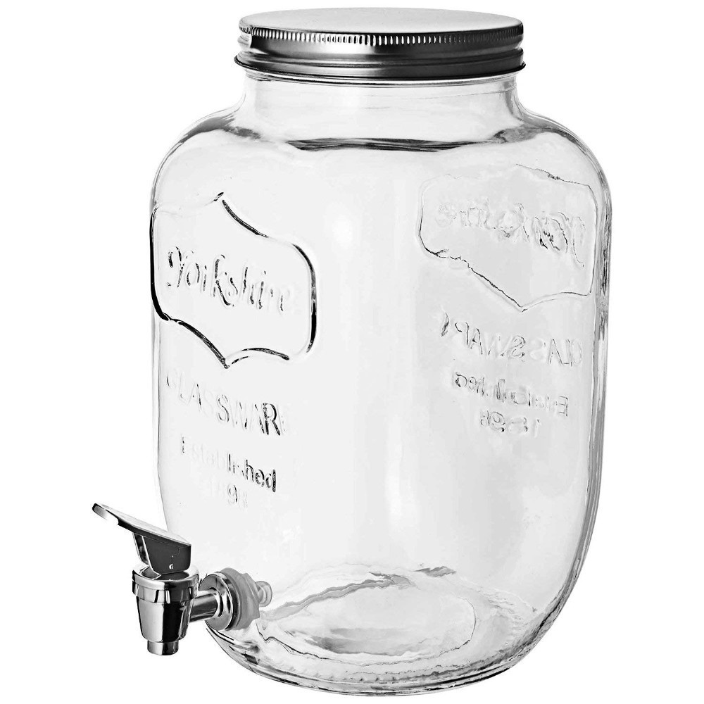 8L Mason Jar Large Glass Beverage Dispenser Jar Large Capacity Glass Dispenser