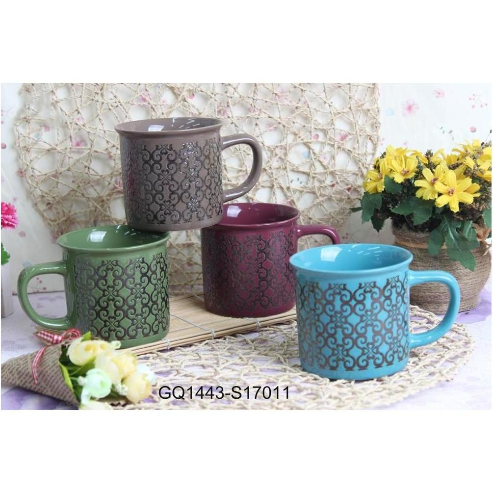 Coffee Cup Mugs 12Oz Nordic Ins Style Reusable Clear Flower Wall 15 Oz caneca porcelana atacado Pipe Bulk Doible Layer Mug