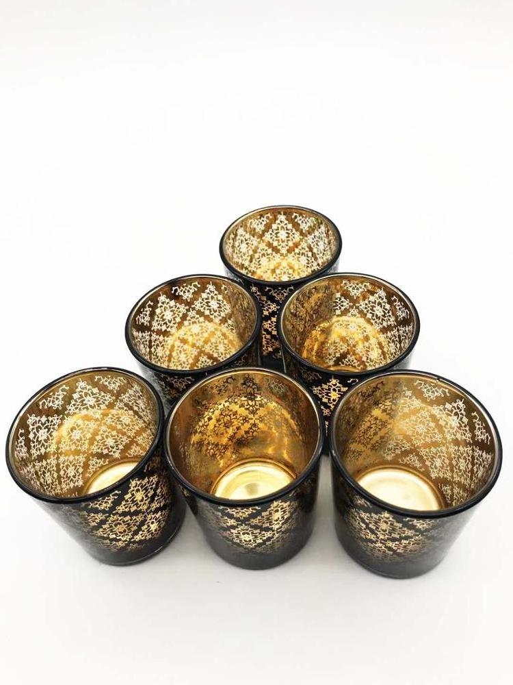 Wholesale tea light round shaped votive glass candle holder for decoration