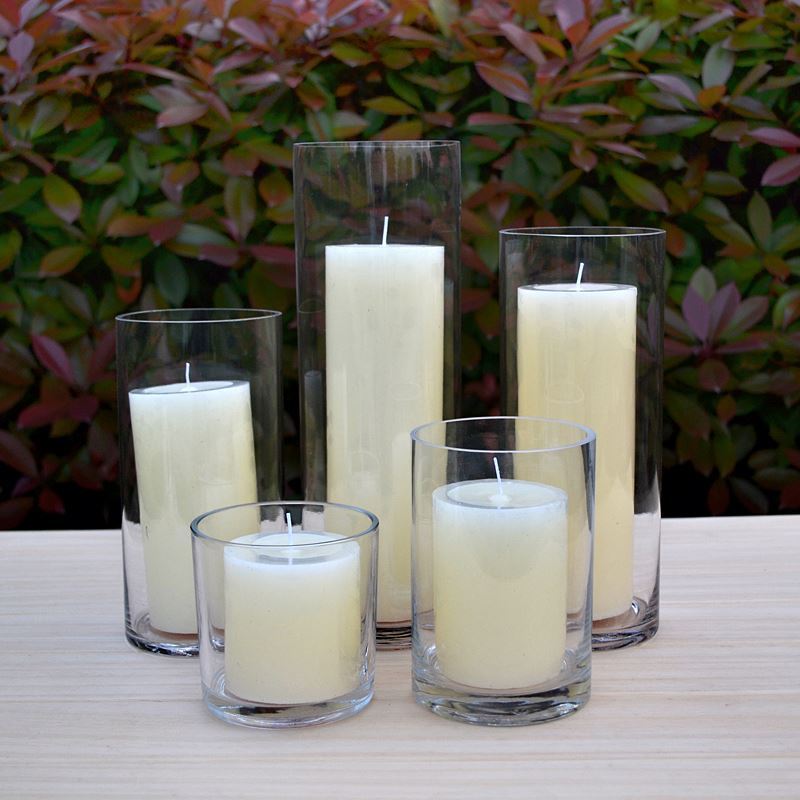 Large capacity glass candle holder with wax,Quick Candles Glass Cylinder Vase