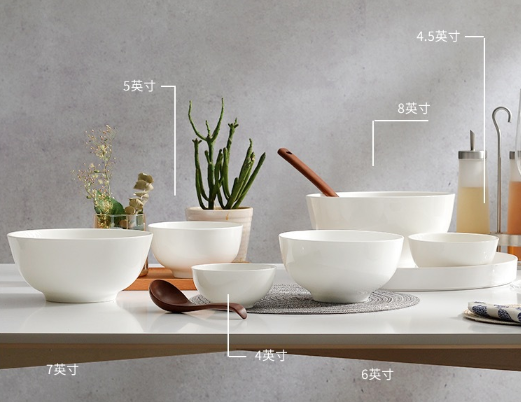 white color OEM wholesales ceramic bowl for food home kitchen restaurant ceramic food bowls