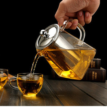 Design popular  teapot glass heat resistant glass tea pot