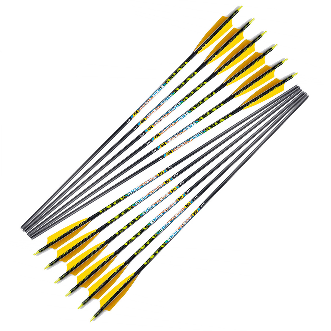 Archery ID6.2mm Pure carbon fiber arrows with vanes for bow hunting shooting