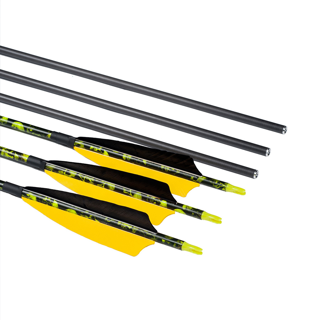 Archery ID6.2mm Pure carbon fiber arrows with vanes for bow hunting shooting