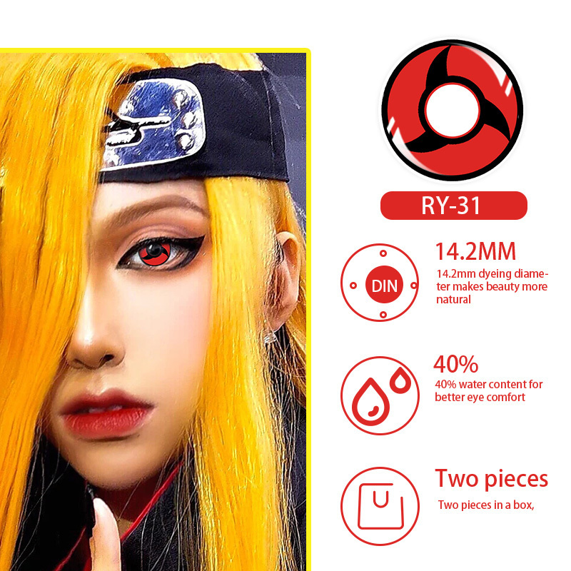 Wholesale Yearly Anime Halloween Contact Eye Lenses Cosplay Sharingan Contact Lens Crazy Lenses