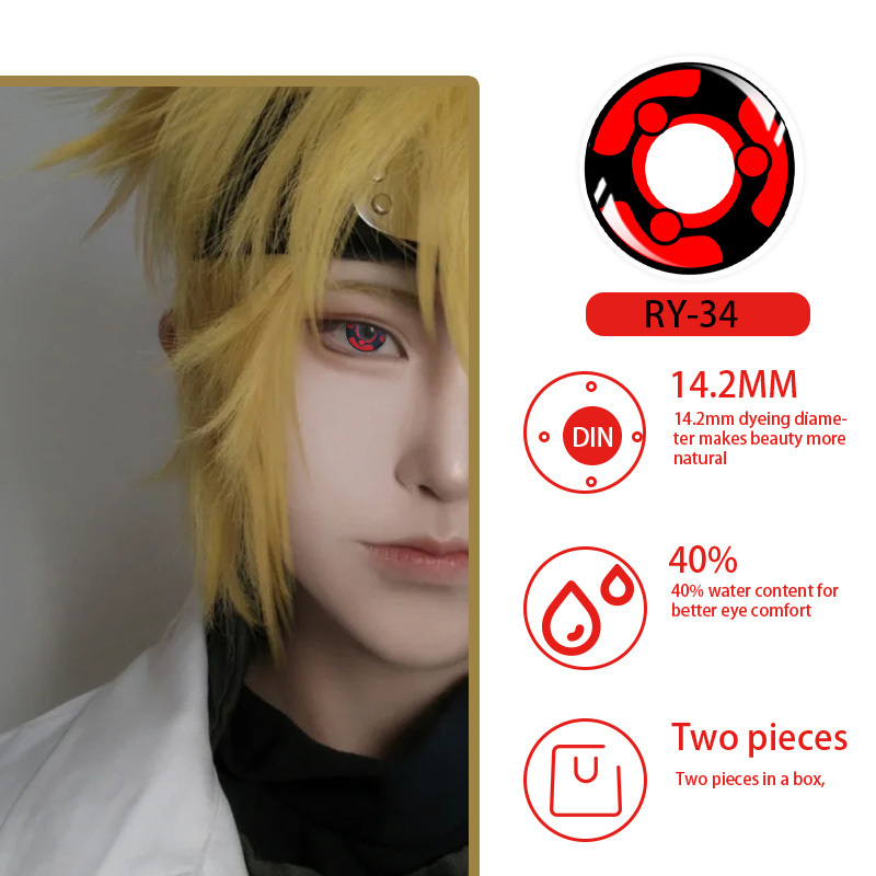 Wholesale Yearly Anime Halloween Contact Eye Lenses Cosplay Sharingan Contact Lens Crazy Lenses