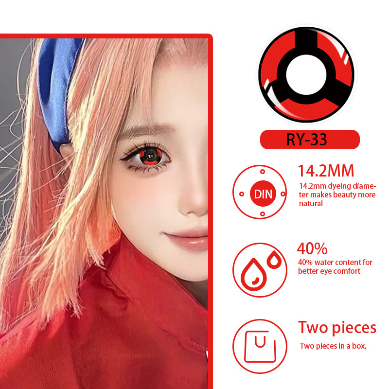 Wholesale Yearly Anime Halloween Contact Eye Lenses Cosplay Sharingan Contact Lens Crazy Lenses