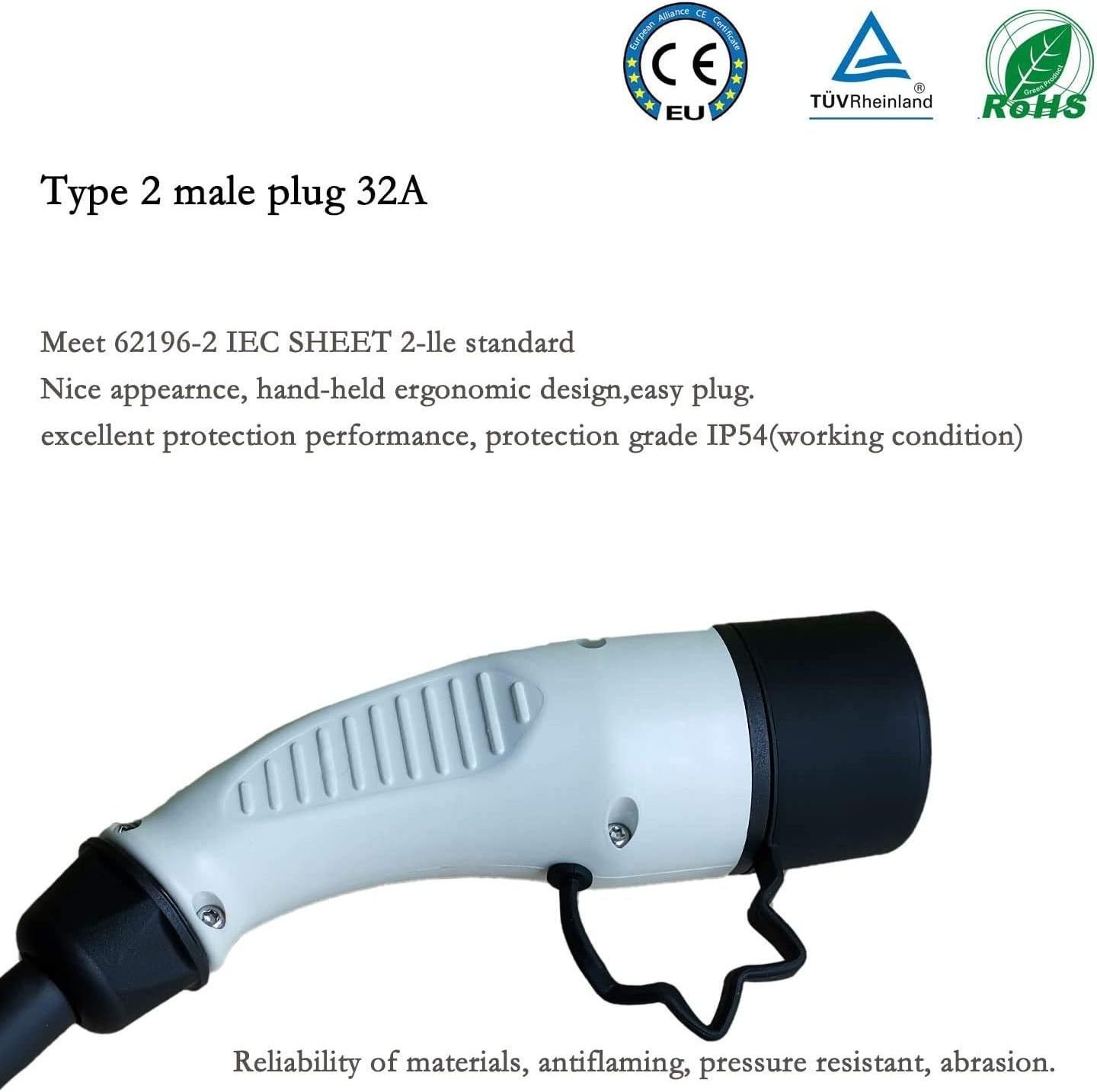 EV Charging Cable Type 1 To Type 2 32A Electric Vehicle Charger Cable Car Charge Type1 To Type2 EV Connector 5 M cable