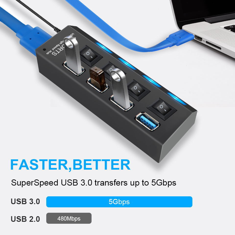 oem industrial mini usb-c charging table multifunction vention usb hub switch 3.0 4 port keyboard charger board