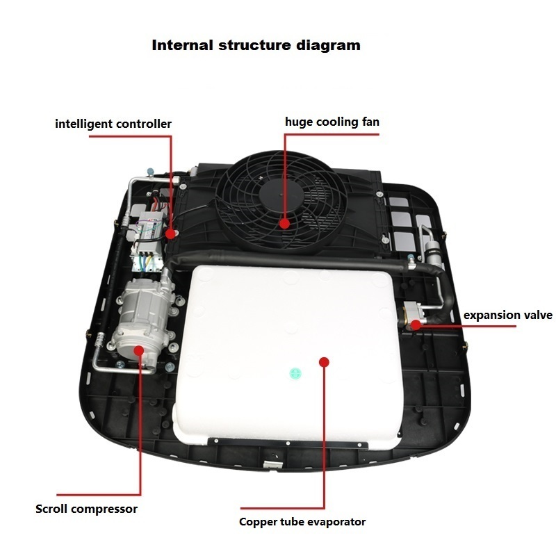 Roof Mounted 12 Volt 24V Truck Air Conditioning 12V Roof Top Car Van Rooftop Parking Air Conditioner