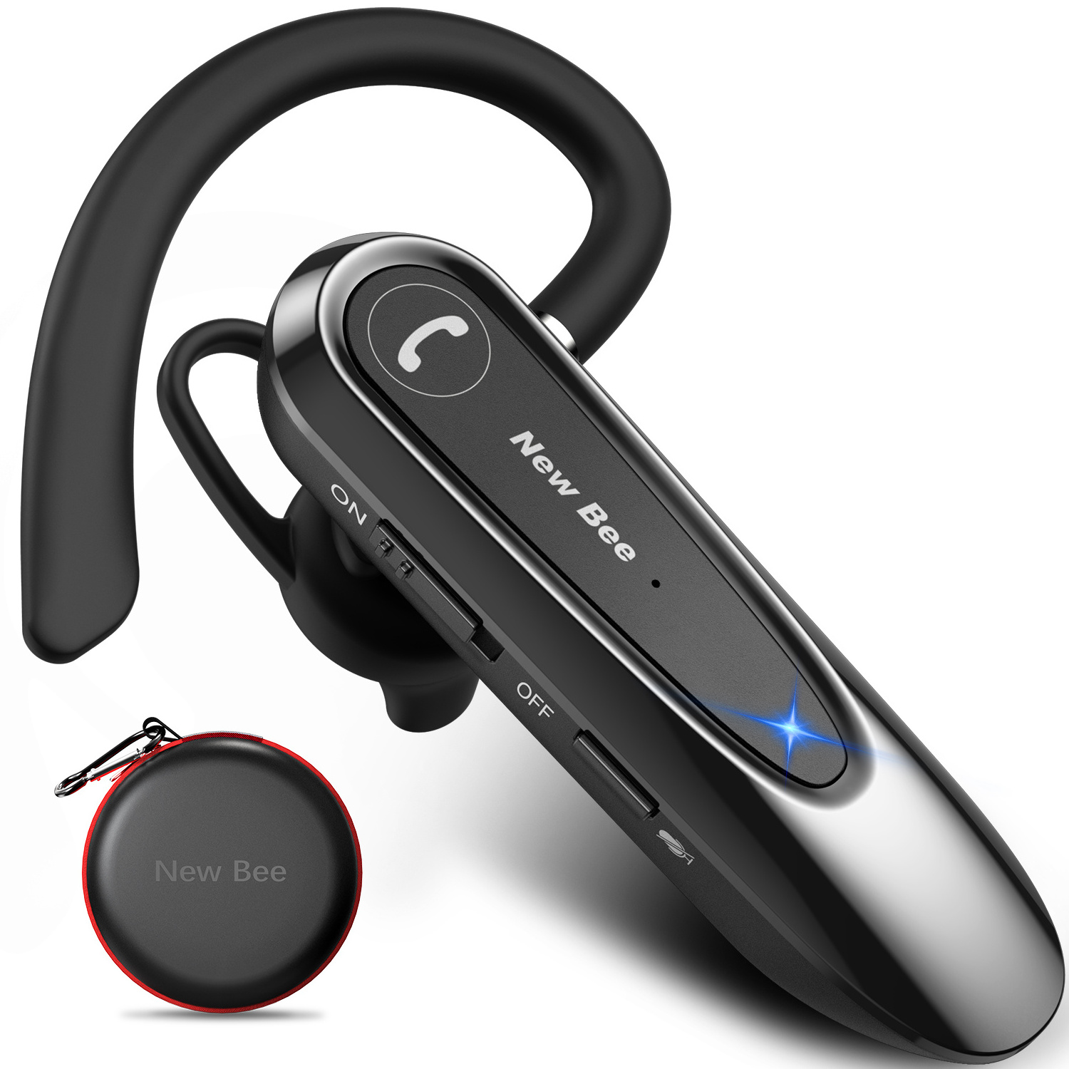 New Arrival New Bee QCC 3020 Chipset Business Headphone Single Ear Wireless Bluetooth Earphone Headset LC-B45