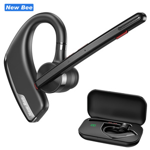 Wholesale QCC5.2 Hands Free Single Ear Bluetooth Earpiece Business Earphone Wireless Bluetooth Headset with 500Mah Charging Case