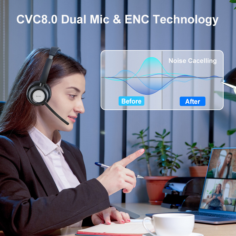 New Bee In Stock CVC8.0 Noise Cancelling Single Ear Trucker Bluetooth Headset Wireless Headphones with Mic