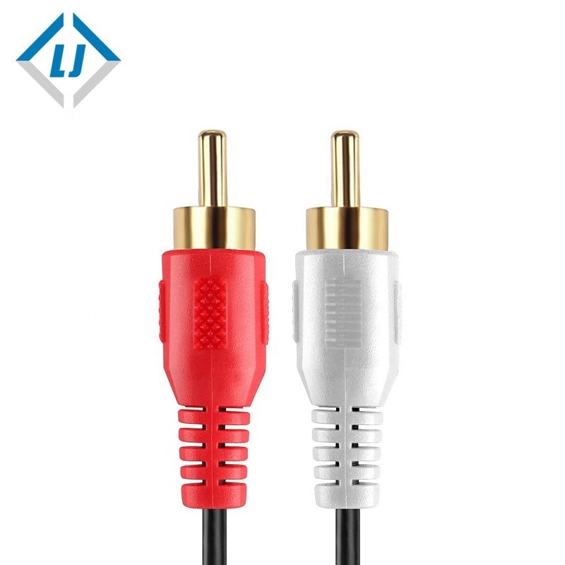 Factory price High Quality two male to two male audio jack line RCA