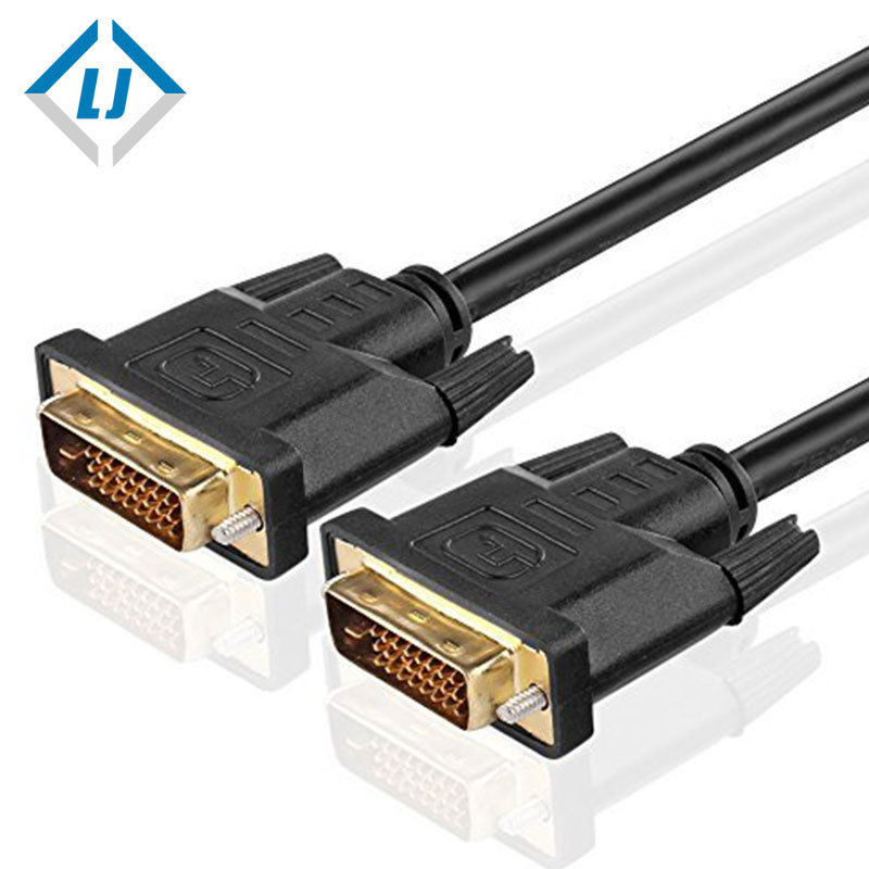 High 24K gold plated 24+1 black cable dvi male to dvi male for sale