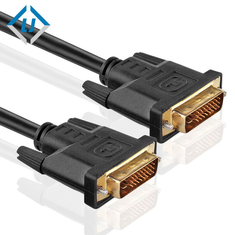 High 24K gold plated 24+1 black cable dvi male to dvi male for sale