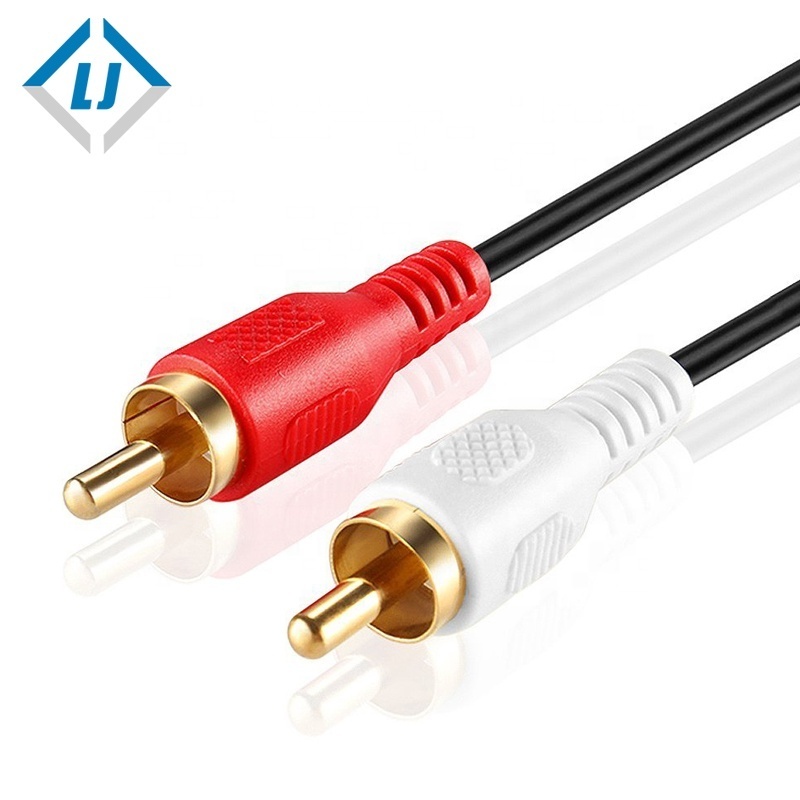 Factory price High Quality two male to two male audio jack line RCA