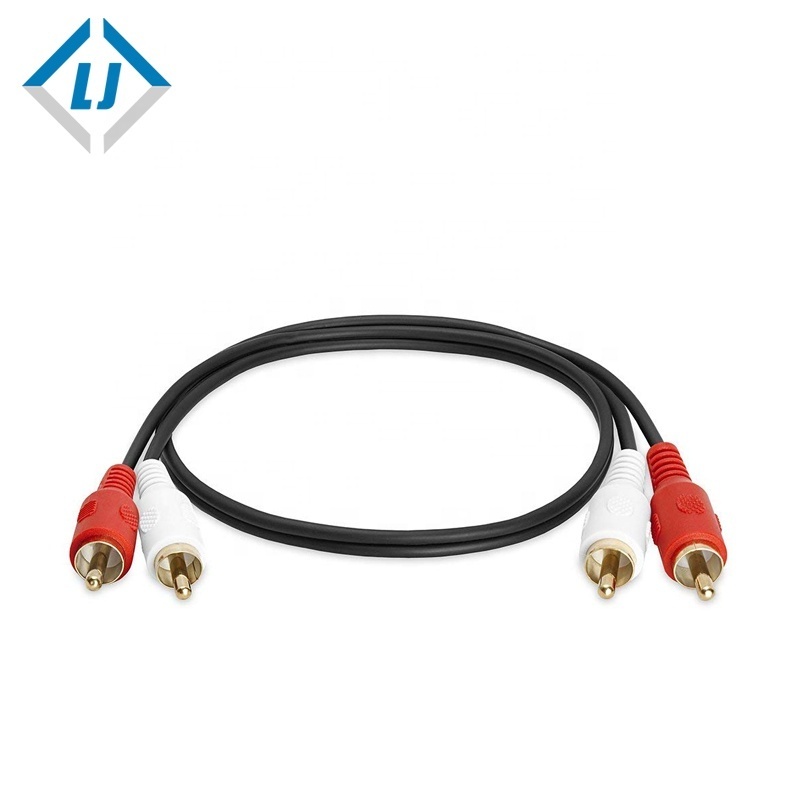 Factory price High Quality two male to two male audio jack line RCA