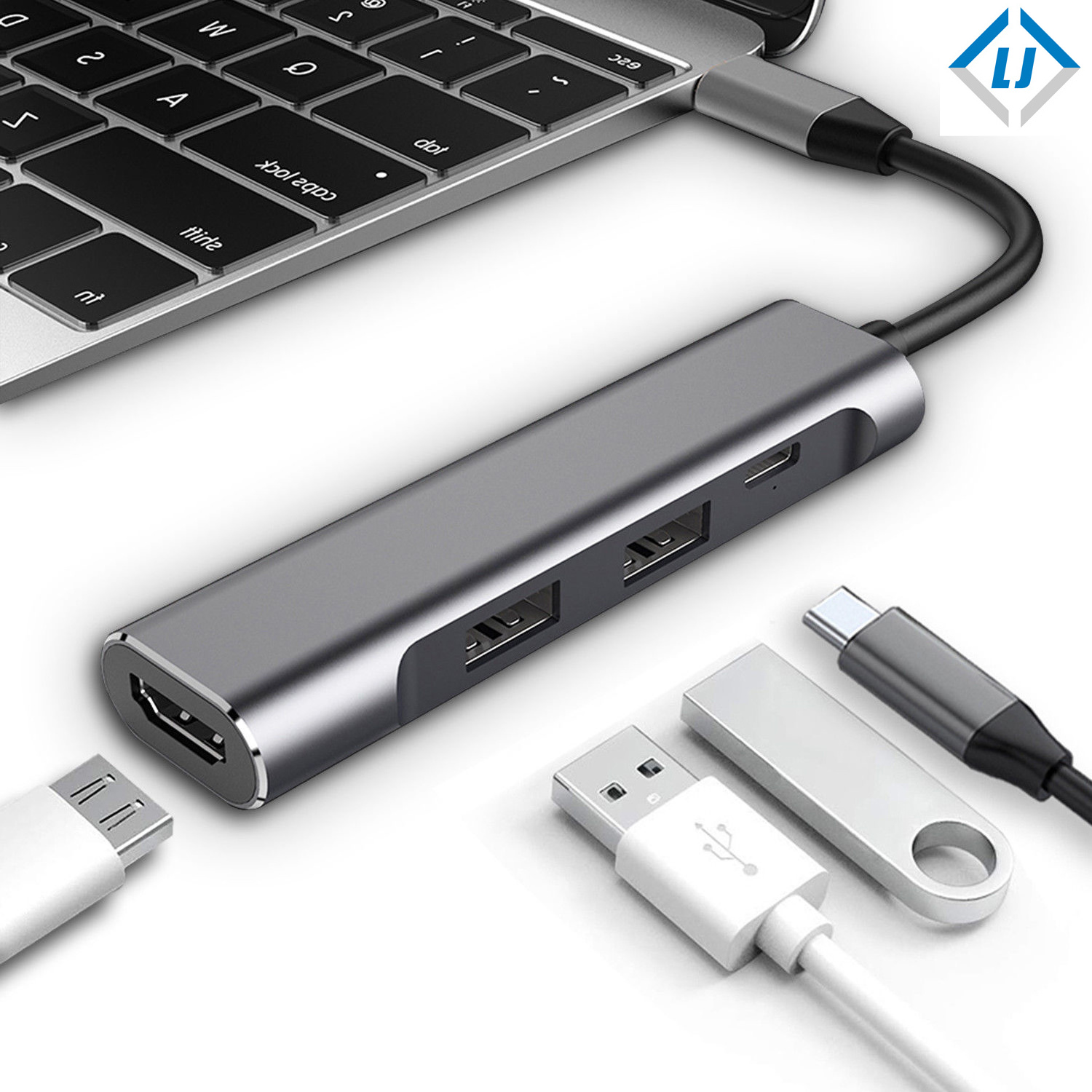 Zhongshan LJ  Electronic USB C HUB Type C to USB 3.0 HUB HDMI VGA RJ45 Thunderbolt 3 Adapter Fr Macbook