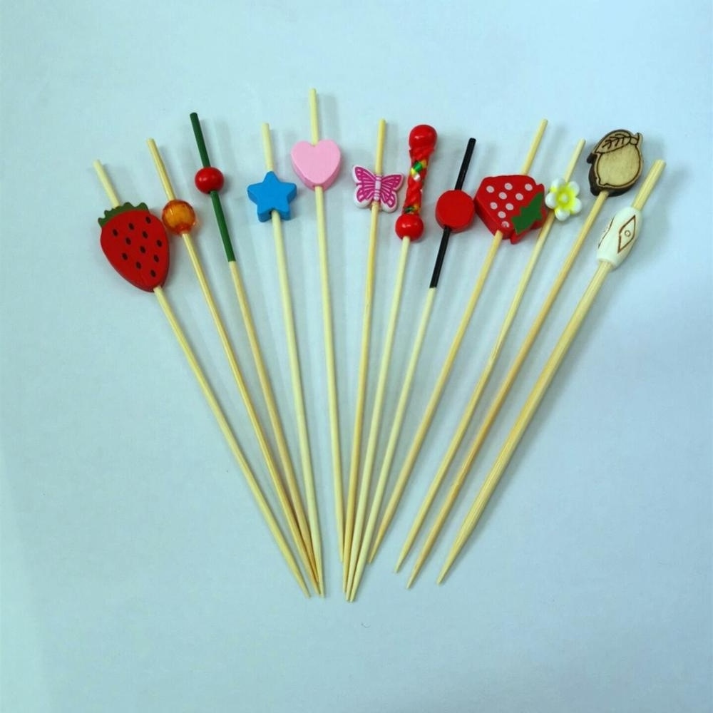 bamboo 120mm/90mm  diverse decorative biodegradable cocktail pick food pick skewer bamboo sandwich stick