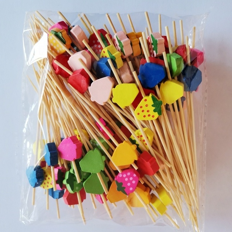 bamboo 120mm/90mm  diverse decorative biodegradable cocktail pick food pick skewer bamboo sandwich stick