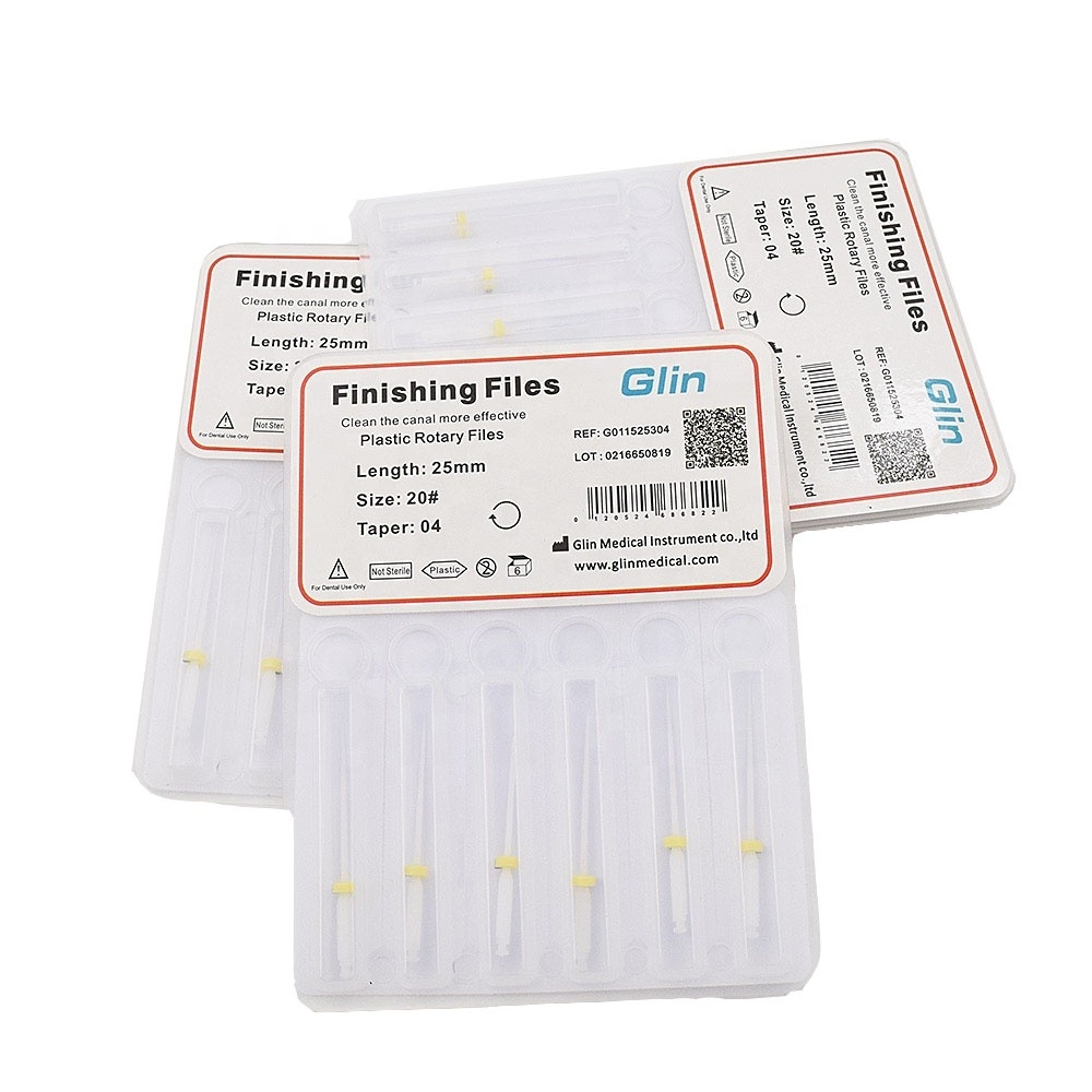 Glin Endodontic Files 04 Taper Plastic Finishing Files 21mm 25mm Work on Low Speed Handpiece